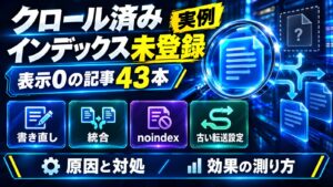 「クロール済み - インデックス未登録」の原因と対処｜表示0の記事43本を調べて分かったことと、実際にやった改善手順【2026年】